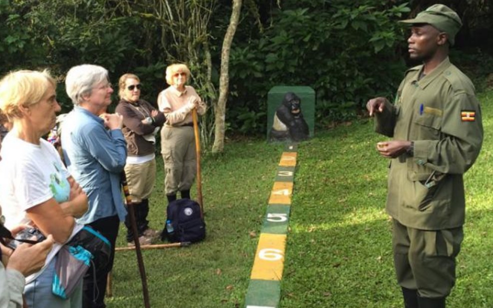 Trekkers being briefed about the DOs and DONTs of Gorilla trekking in Bwindi National Park